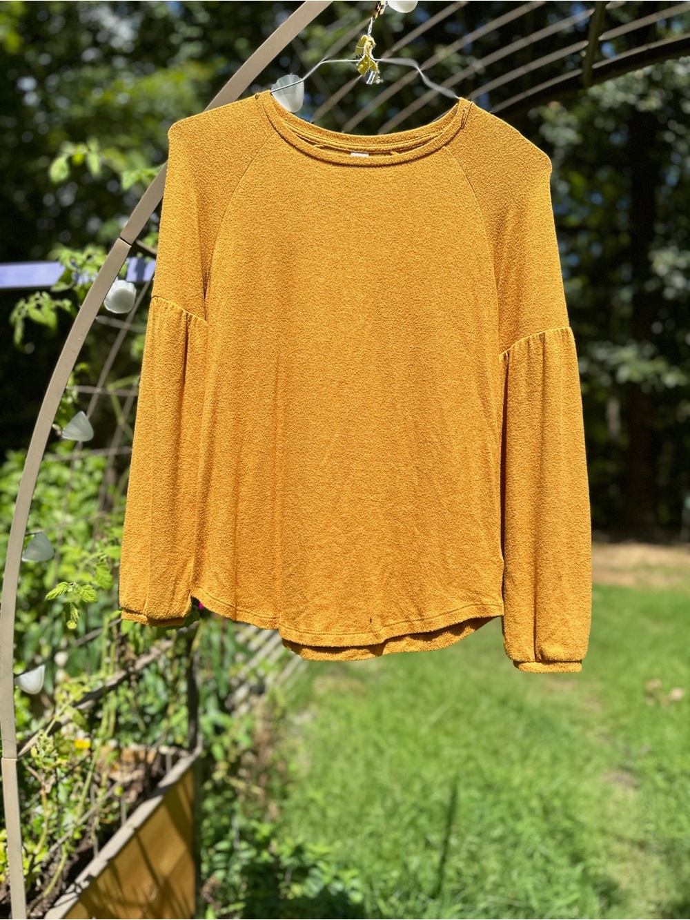 Old Navy Honey Mustard Balloon-Sleeve Long-Sleeve